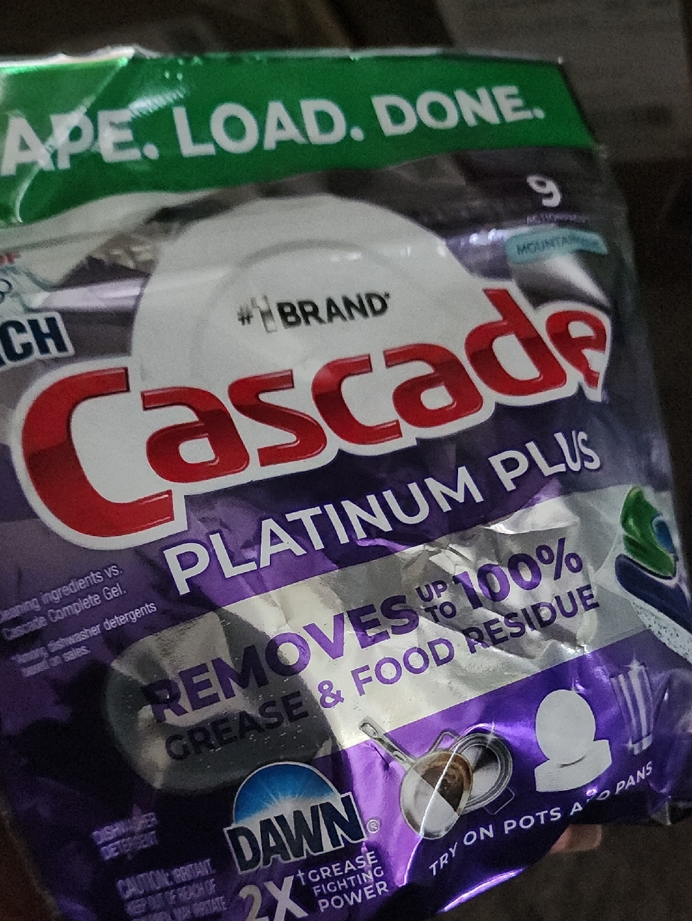 (9 Pack)Cascade Platinum Plus Dishwasher Detergent Pods